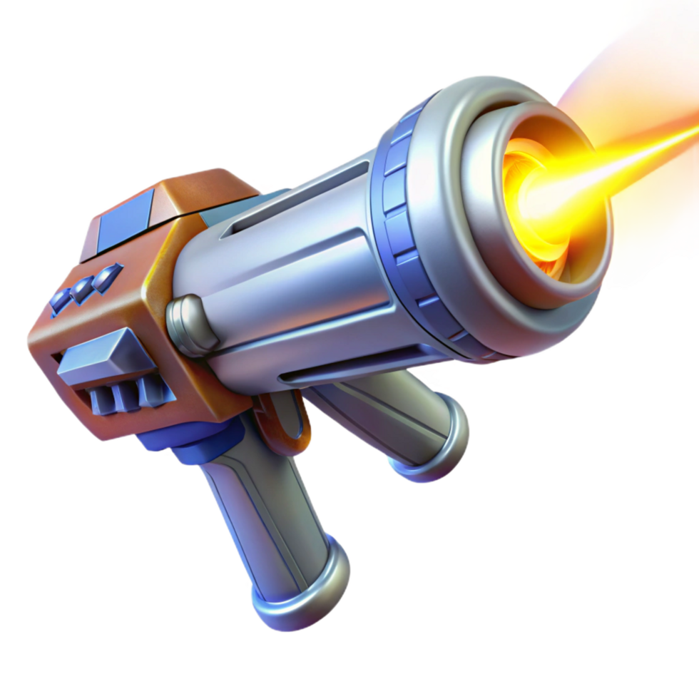 vibrant contemporary A futuristic weapon emitting a beam of energy, bright, intense lighting, science fiction style genuine png