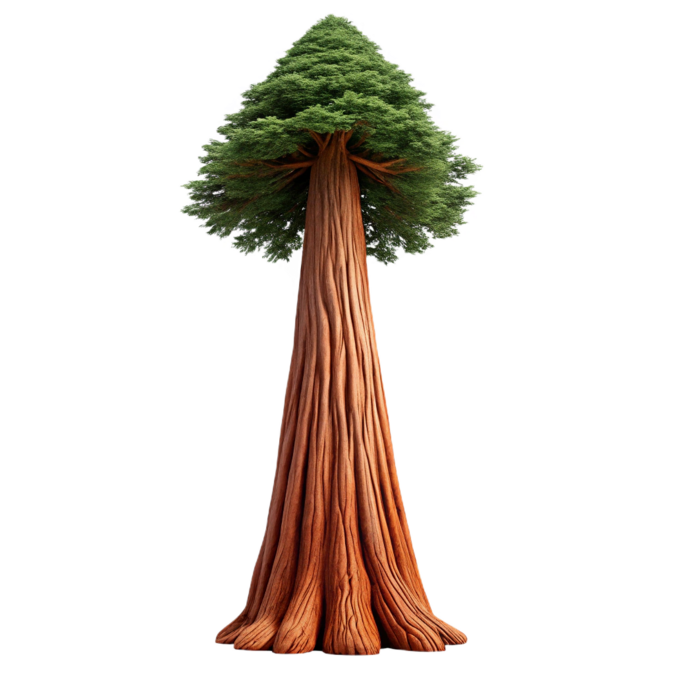 distinguished modern A giant sequoia tree reaching towards the sky. Imposing scale, detailed bark texture impeccable png