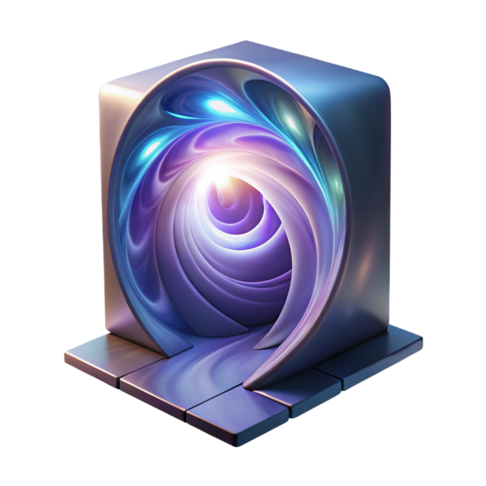 impressive memorable A portal opens in the fabric of spacetime, revealing a swirling vortex of energy and light. Psychedelic, otherworldly lighting. Abstract art style png