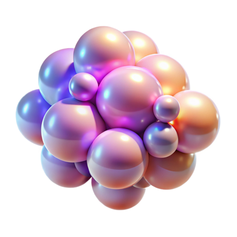 mysterious pristine A cluster of luminous orbs in varying sizes and colors, emitting a soft, ambient glow, dreamlike lighting with soft focus, Surrealist style 4K png