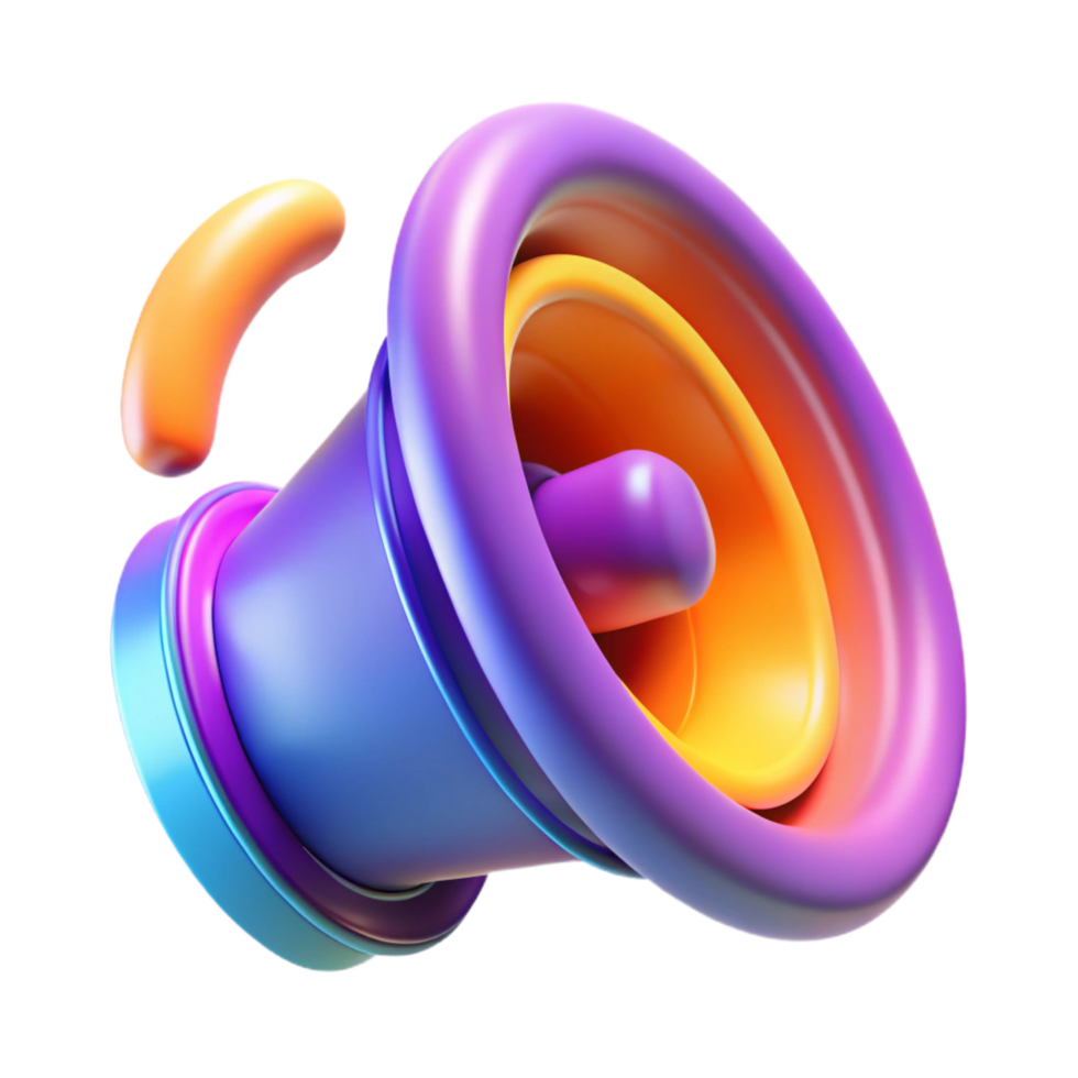 acclaimed geometric A levitating speaker emitting sound waves, vibrant colors, abstract style original png