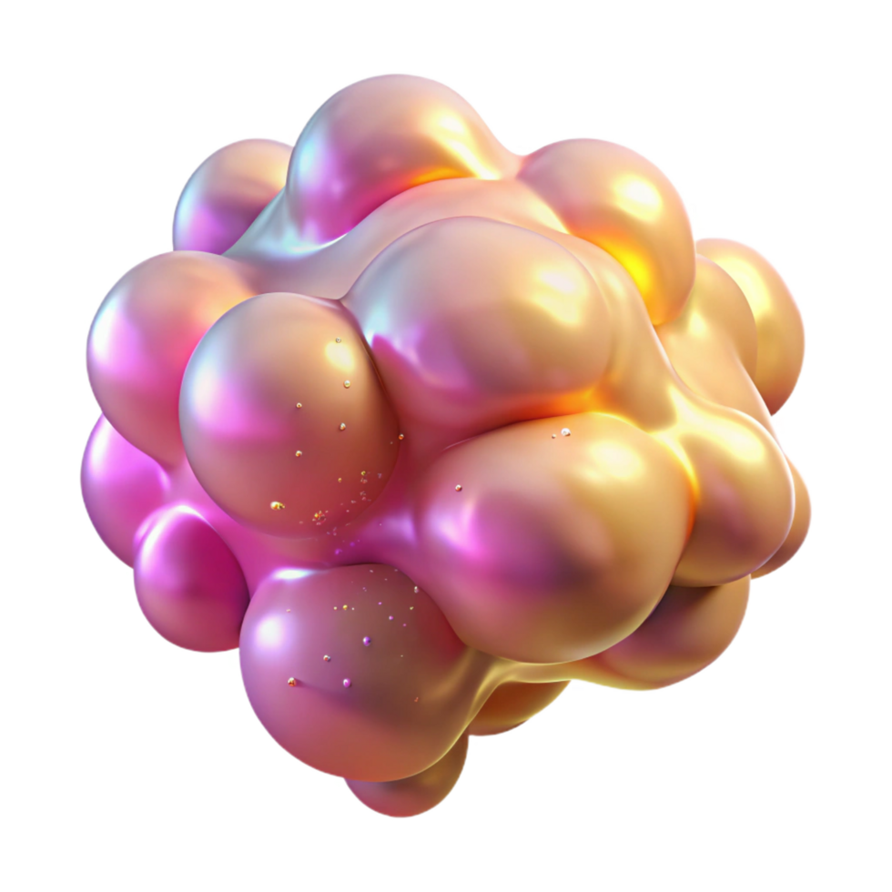 hypnotic tropical A cloud of iridescent particles in shades of pink and gold, swirling and interacting, soft diffused lighting, Impressionist style high resolution png