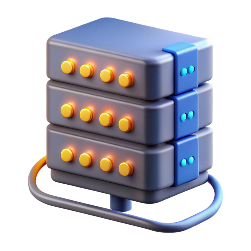 striking celebrated A server rack with blinking lights and cables, dark room, technical illustration style png