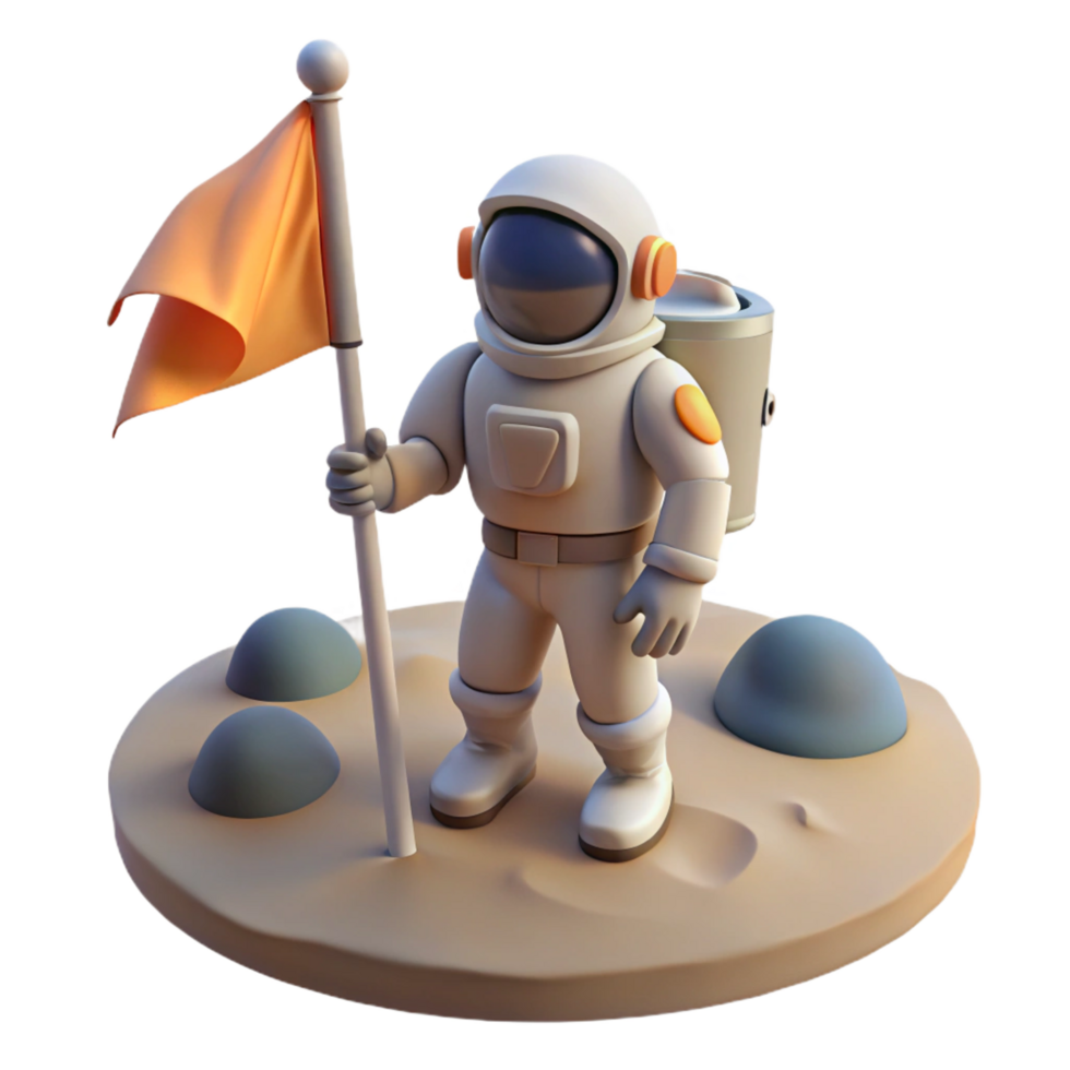elegant baroque A lone astronaut planting a flag on a desolate, alien planet, harsh sunlight and long shadows, heroic and inspiring, photorealistic style artisan png
