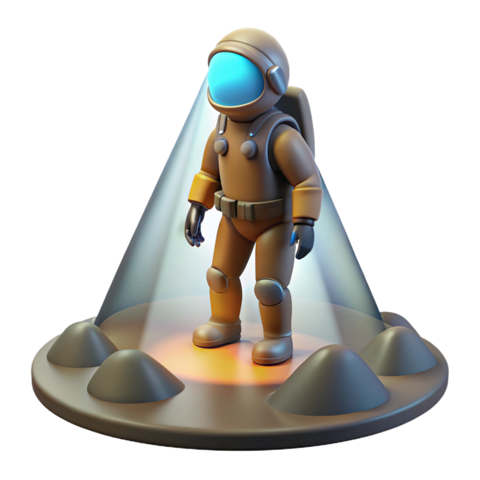extraordinary whimsical creative A lone figure in a spacesuit exploring a cavernous alien structure, illuminated by the beam of their headlamp. Chiaroscuro lighting, detailed textures fine detail png