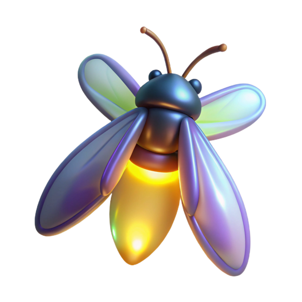 majestic inspired A glowing firefly in the dark of night. Bioluminescent, ethereal light png