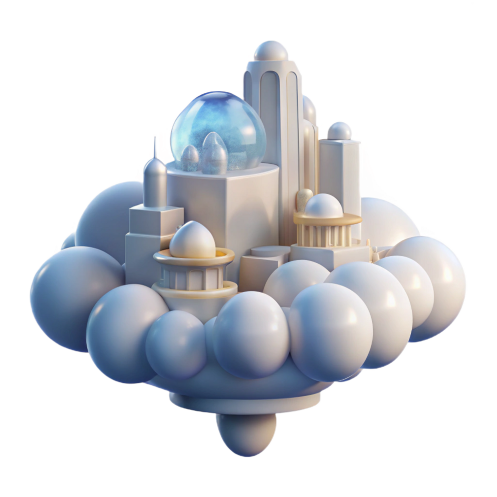 acclaimed victorian Cloud city, floating structures, soft white light, ethereal, dreamlike style genuine png