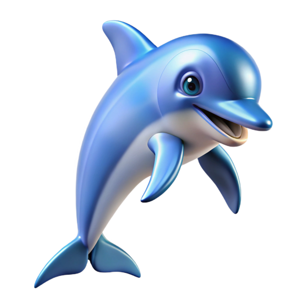 magnificent iconic Portrait of a playful dolphin leaping out of the water, bright sunlight, photographic style png