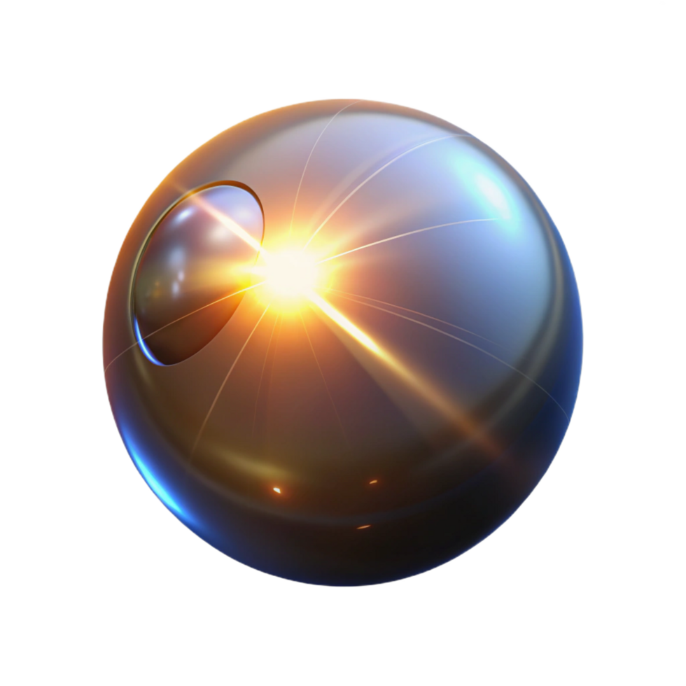 distinguished surreal A single, glowing orb emitting a beam of light, dramatic lighting with lens flares, Science Fiction style detailed png