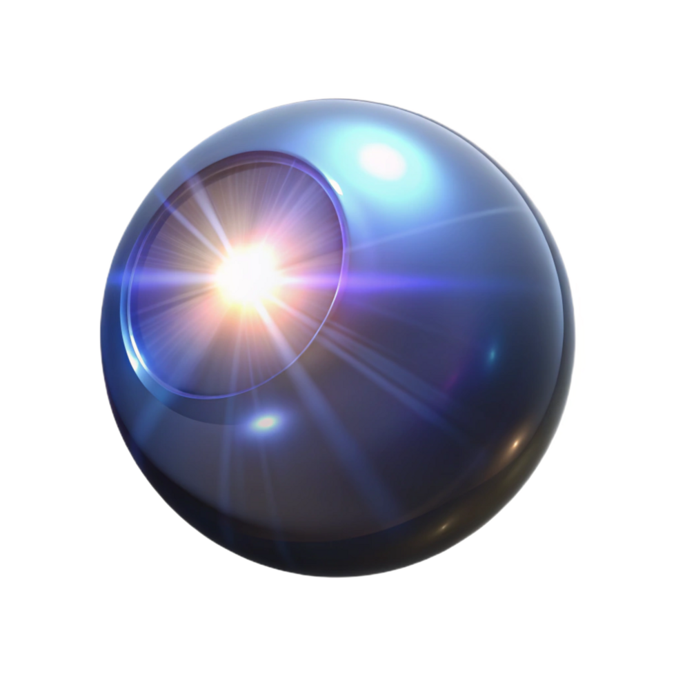 dramatic memorable A single, glowing orb emitting a beam of light, dramatic lighting with lens flares, Science Fiction style png