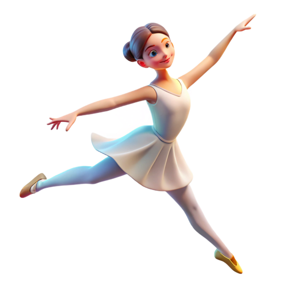 spectacular peaceful geometric Portrait of a graceful ballerina in mid leap, soft spotlighting, Impressionist style flawless png