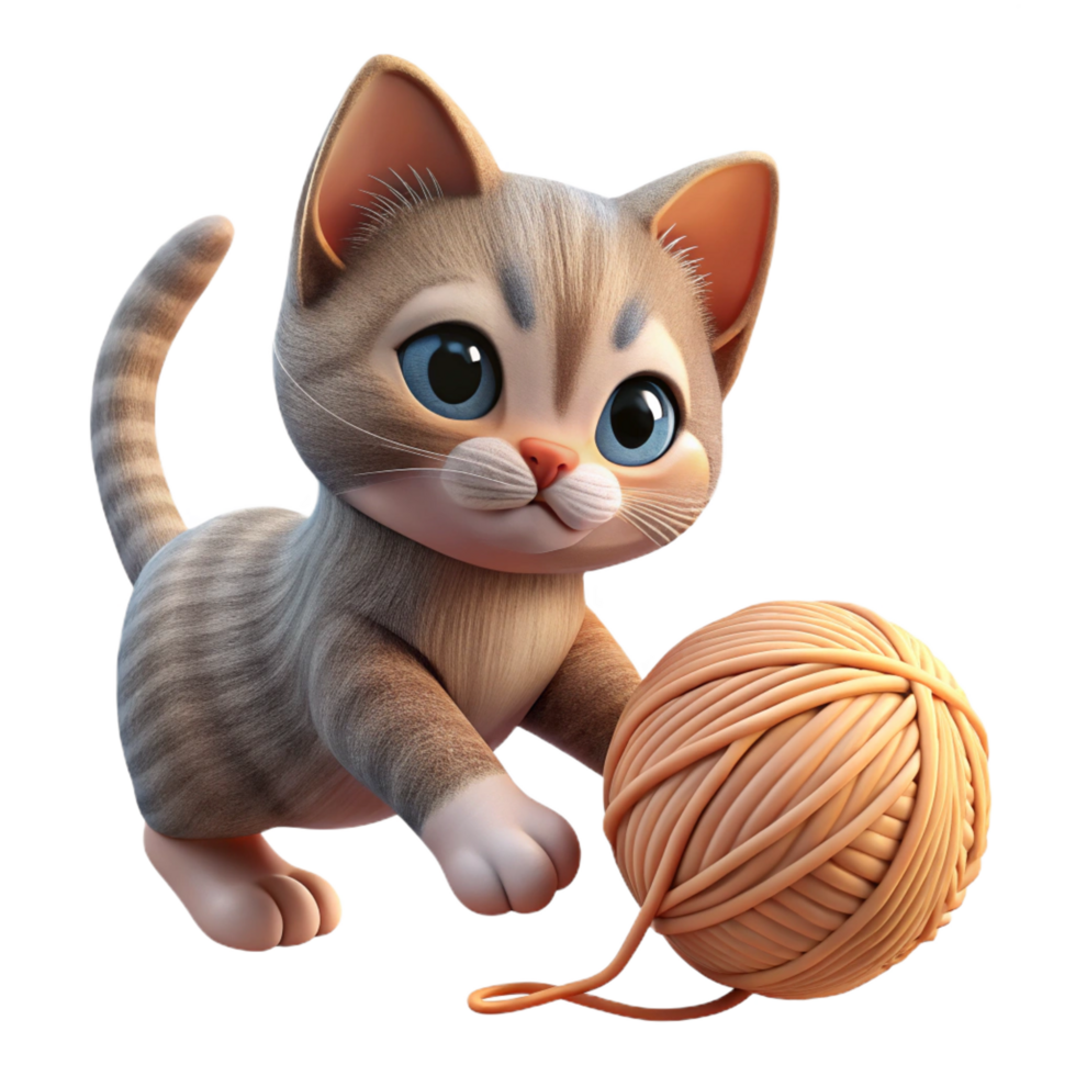 spectacular signature A playful kitten batting at a ball of yarn, soft, diffused lighting, captured in a vintage photograph style png