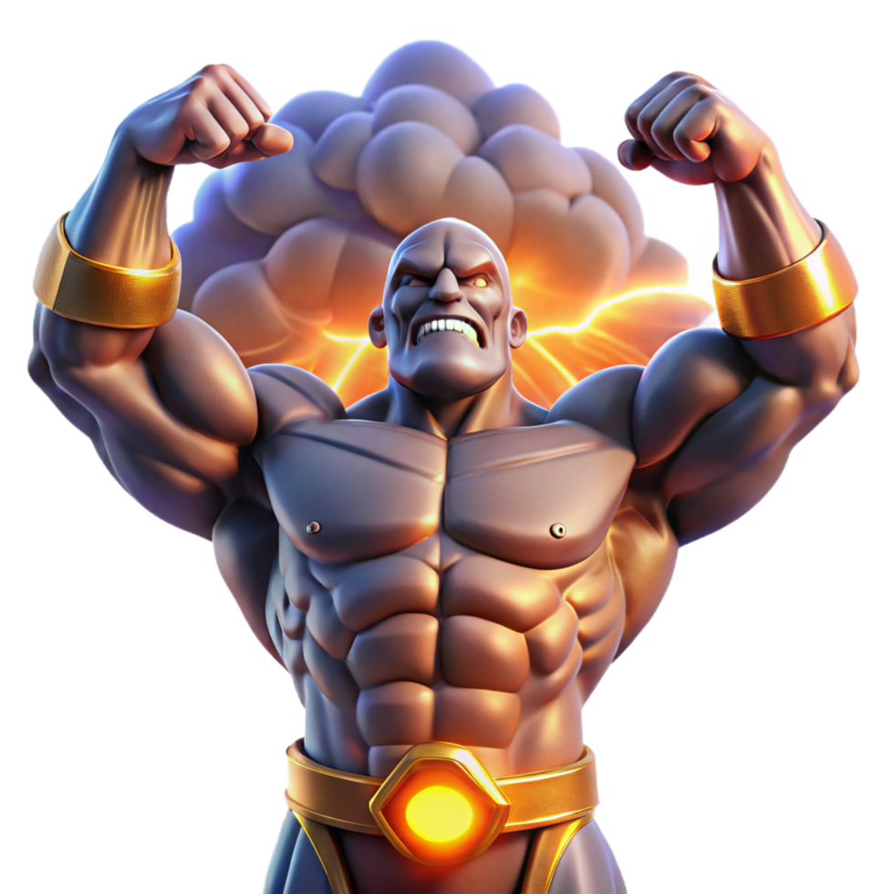 striking nordic A powerful titan holding up the sky, dramatic lighting, epic and imposing, comic book style authentic png
