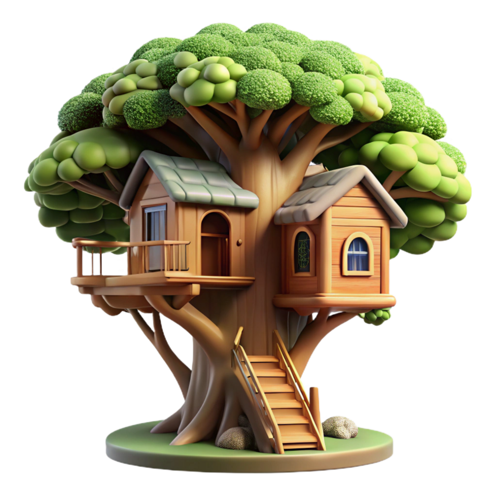 hypnotic industrial A treehouse built into a giant sequoia, dappled sunlight filtering through the leaves, fairytale style precision png