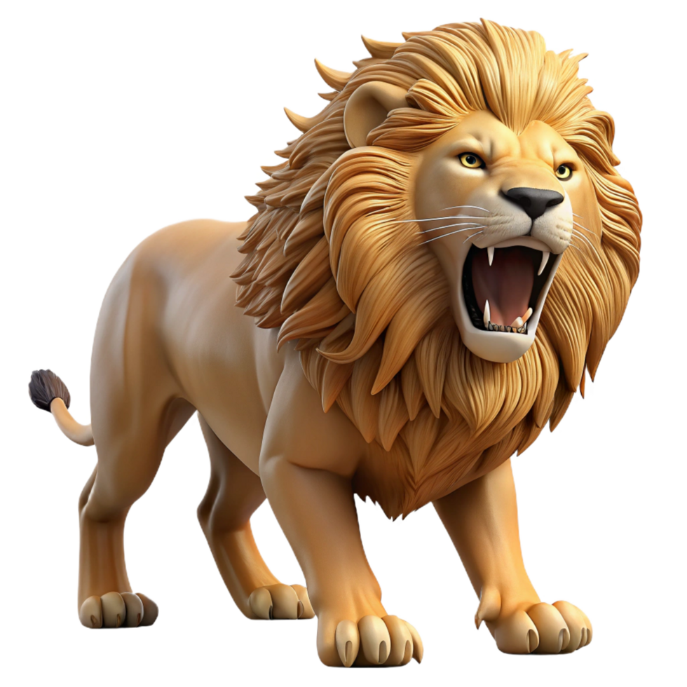 hypnotic peaceful futuristic A roaring lion with a flowing mane, dramatic backlighting, powerful and majestic style authentic png