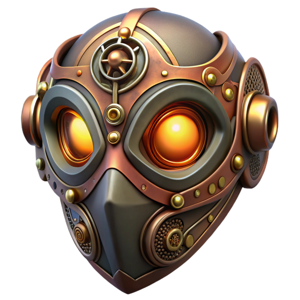 distinctive bohemian A steampunk mask, with intricate filigree and glowing lenses, concealing the wearer s identity. Dramatic, theatrical lighting. Art Nouveau style genuine png