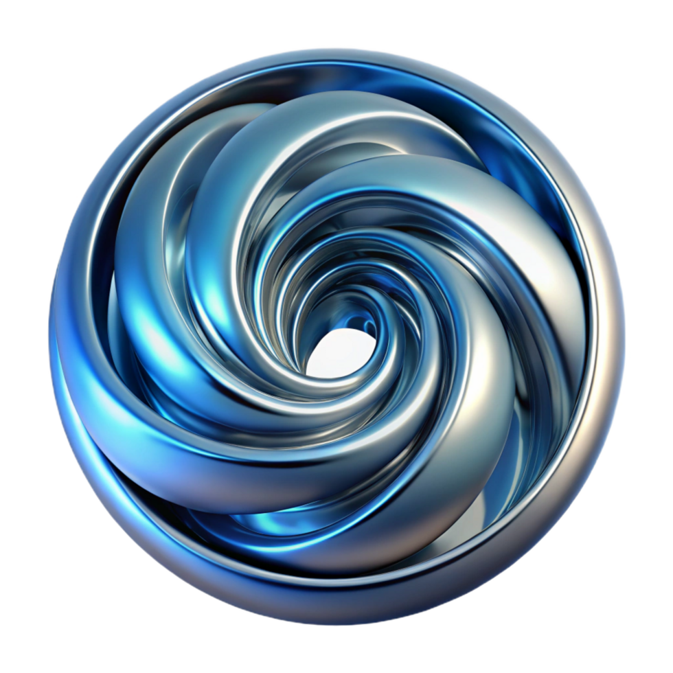 inspired bohemian A swirling vortex of liquid metal, with a chrome finish, in a futuristic, industrial style, under a cool, blue light high resolution png
