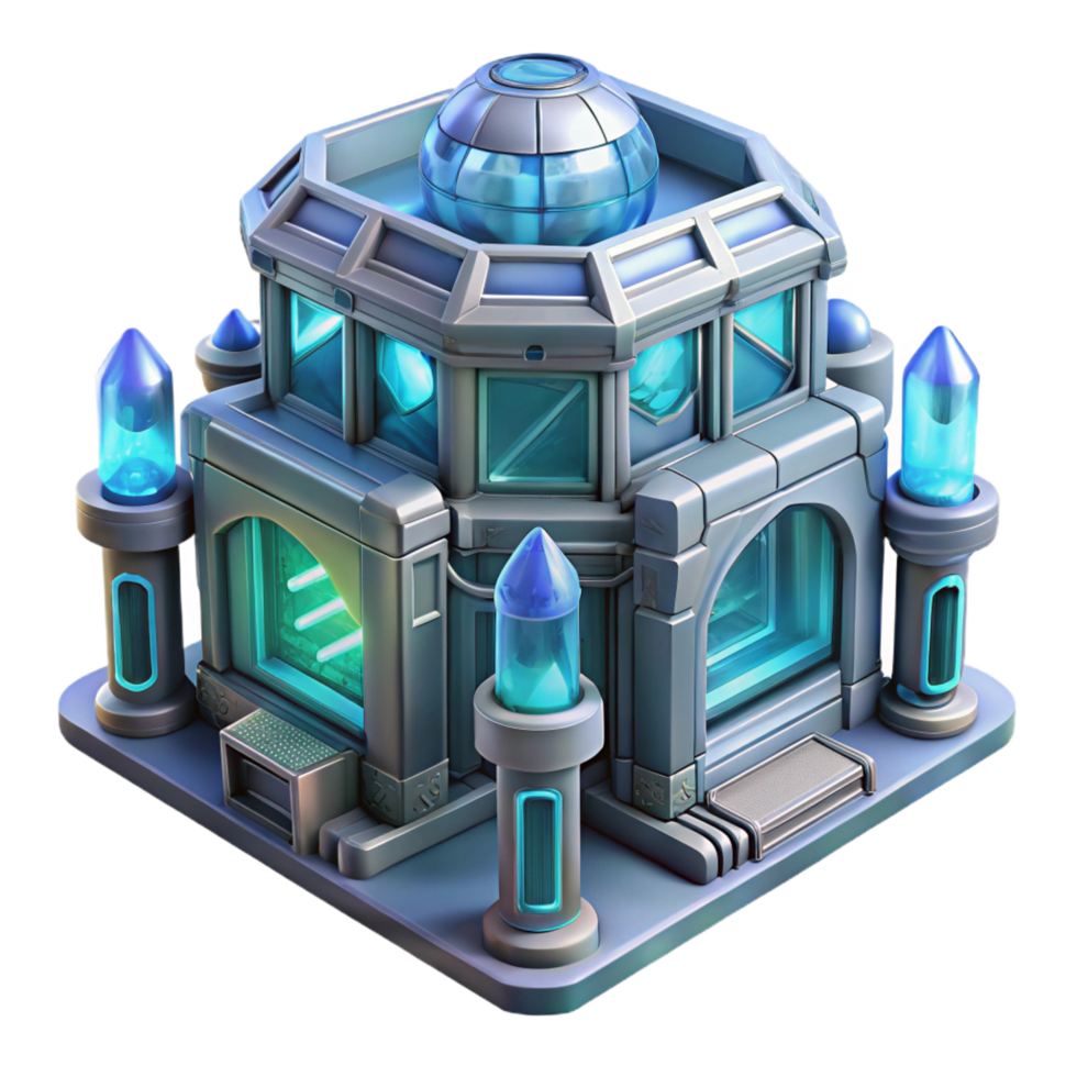 dazzling energetic surreal A microscopic view of a nanobot constructed building, intricate details, bioluminescent lighting, scientific atmosphere, futuristic style, original png