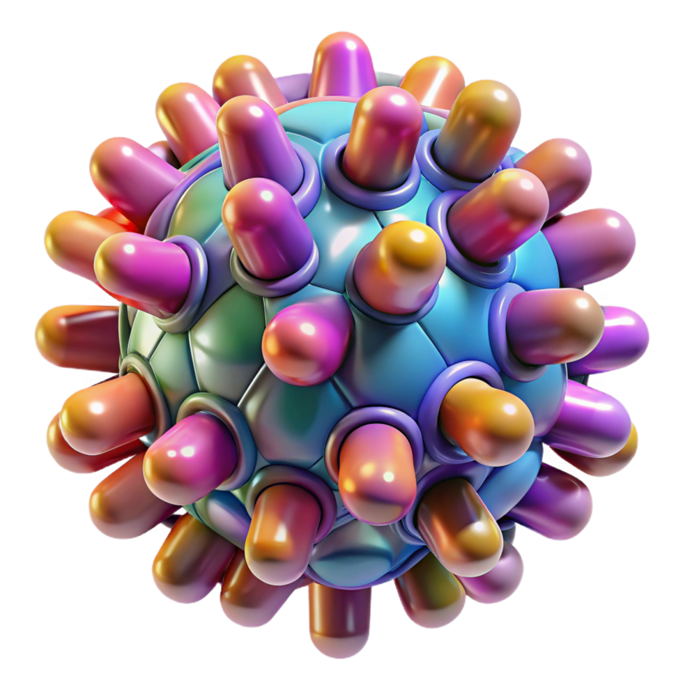 gorgeous standout A swarm of nanobots forming a complex, dynamic shape, illuminated by a shifting spectrum of colors, rendered in a microscopic, abstract style png