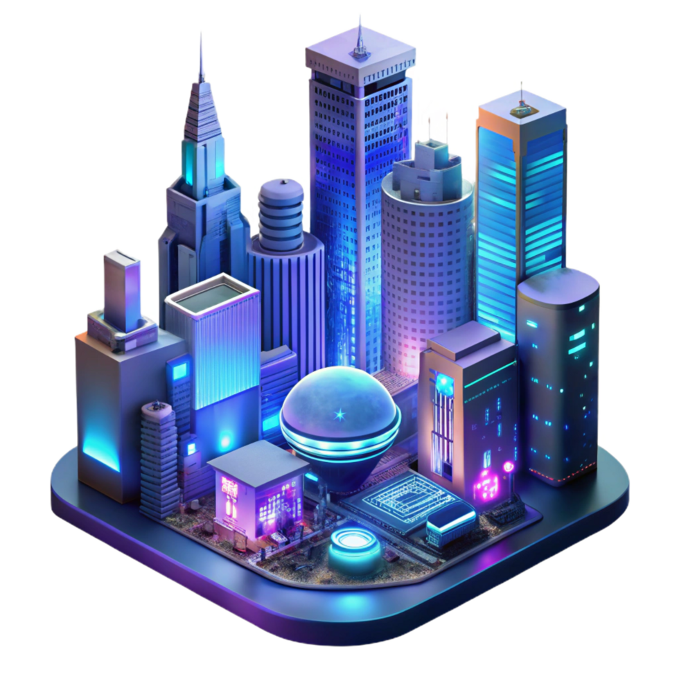 joyful dramatic A futuristic cityscape at night, towering holographic advertisements casting vibrant hues across flying vehicles, rendered in a pixel art style crisp png