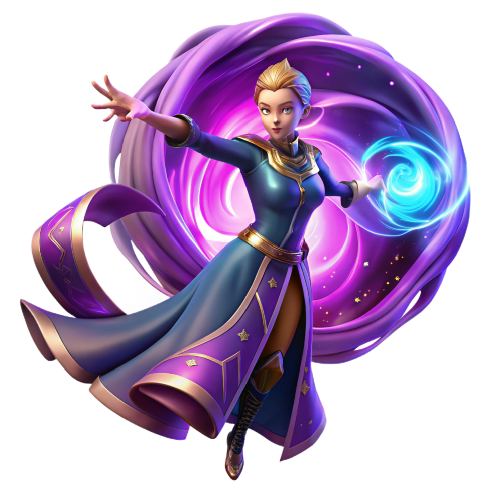 gorgeous tranquil retro A powerful sorceress summoning a swirling vortex of magical energy, vibrant and dynamic lighting, dramatic and painterly style artisan png