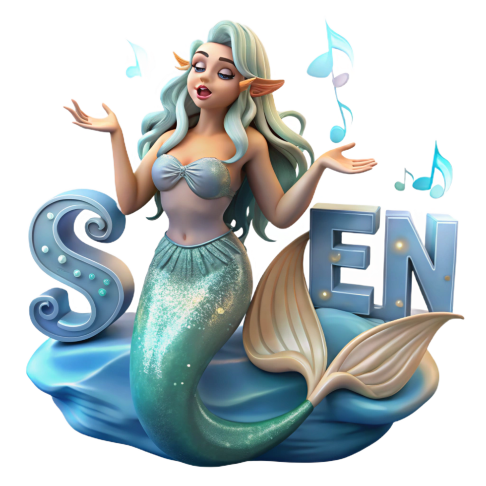 hypnotic bold rustic A siren luring sailors with her enchanting song, scales glistening, Pre Raphaelite style, mystical, ocean lighting, handcrafted png