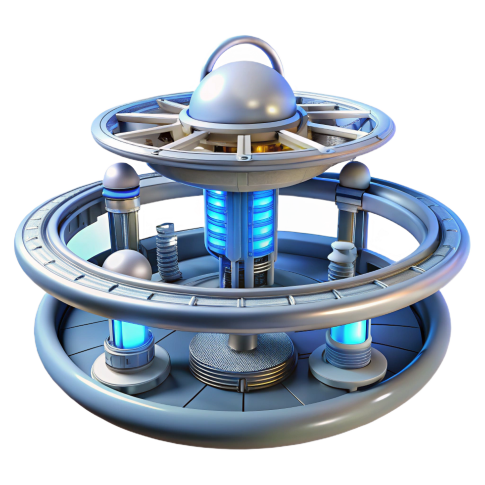 distinguished gothic A futuristic space station with rotating rings and docking bays, bright artificial light, sci fi style gallery standard png