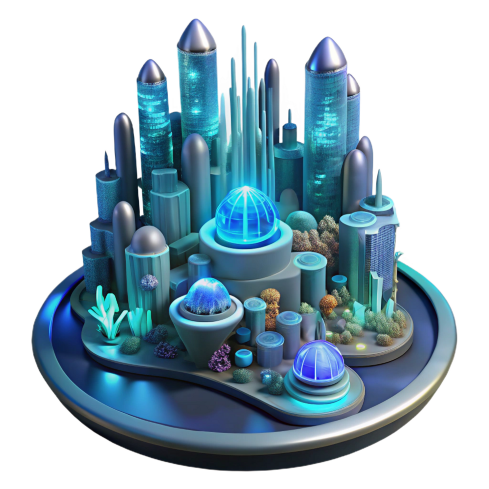 calm wonderful A futuristic city built on the ocean floor, bioluminescent corals illuminating the underwater structures, science fiction style handcrafted png