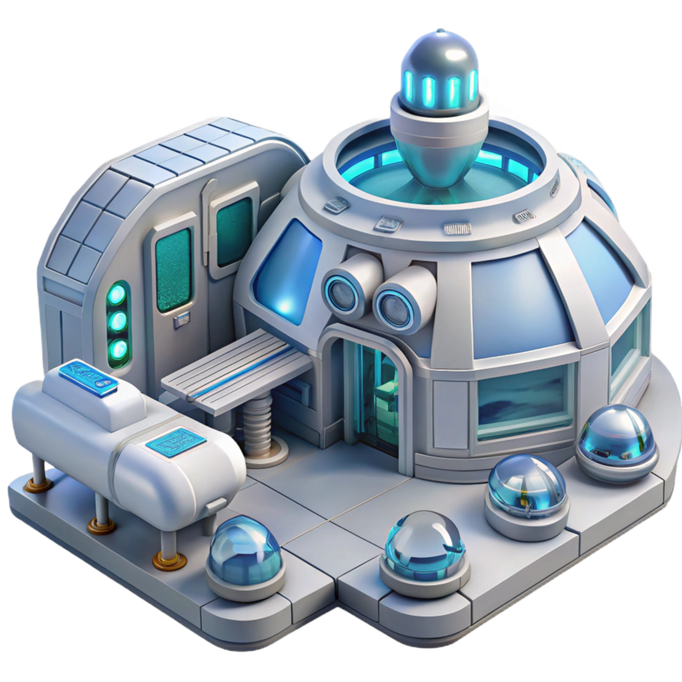 dramatic serene A futuristic space station, modular design, sterile white environment, artificial lighting, original png