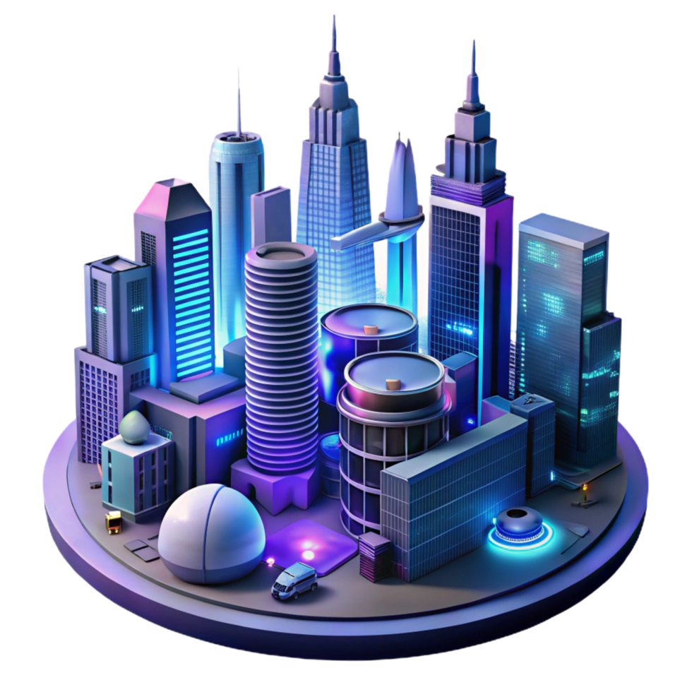 memorable creative A futuristic cityscape at night, glowing skyscrapers and flying vehicles, cyberpunk style gallery standard png