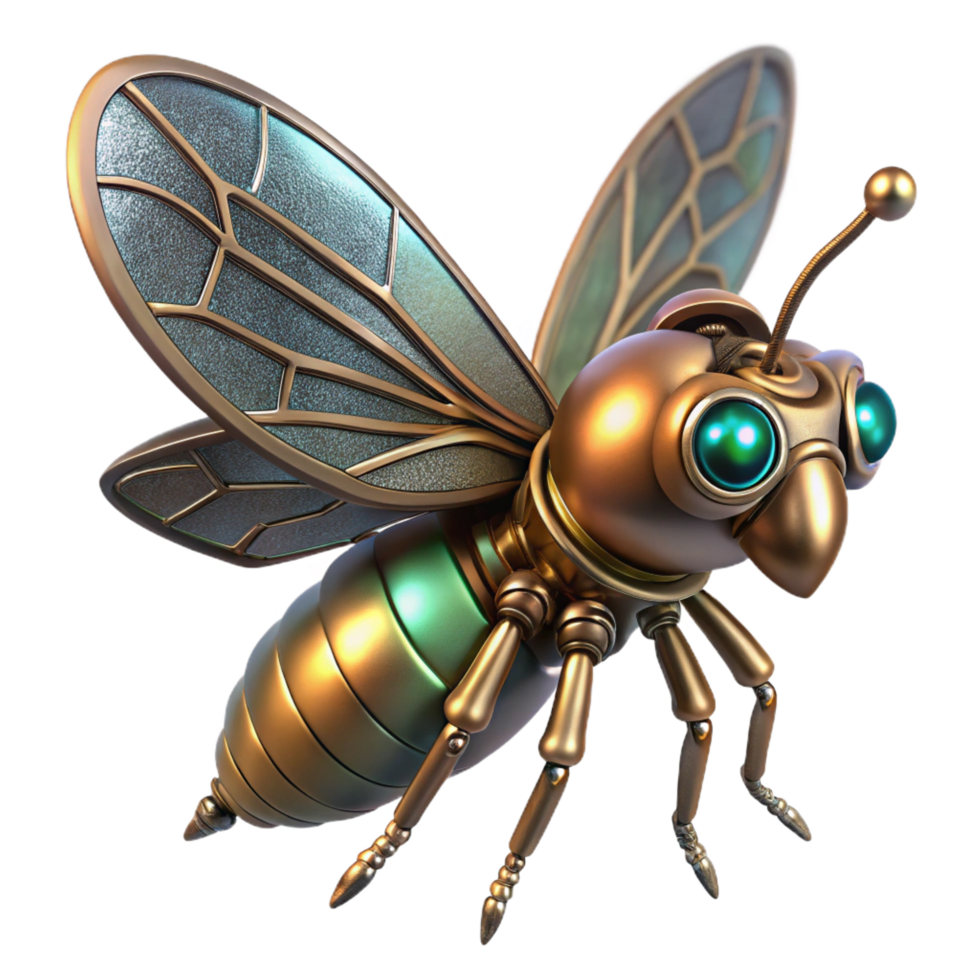 spectacular coastal A steampunk insect, with metallic wings and glowing antennae, perched on a gear. Soft, diffused lighting. Entomological illustration style 4K png