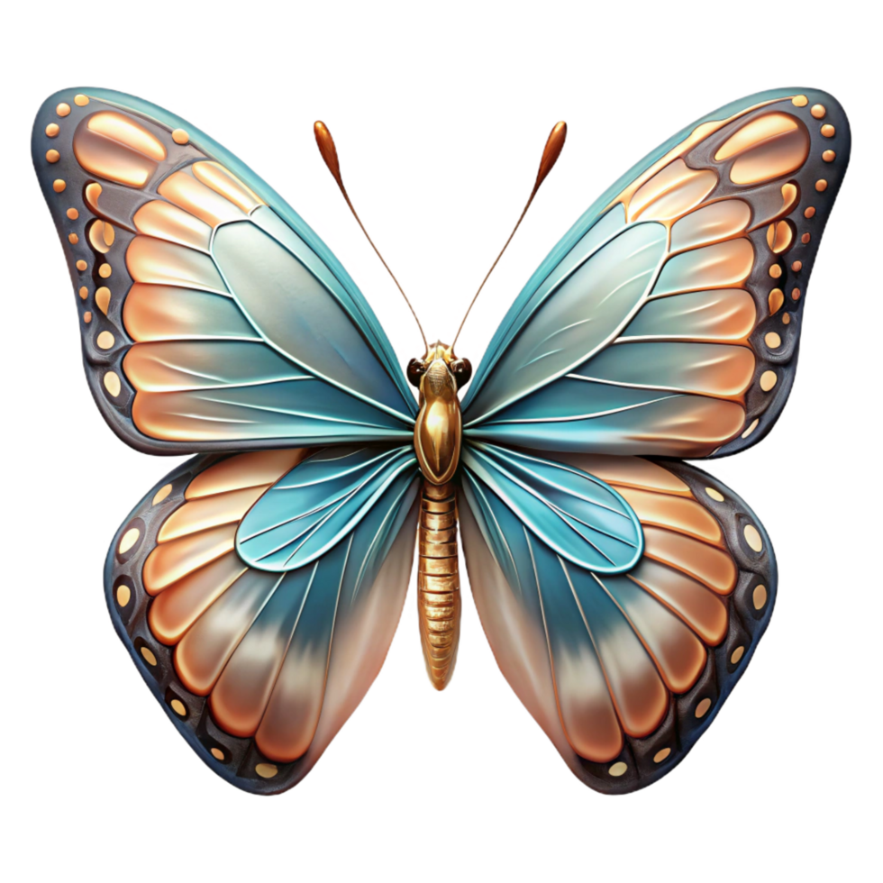 immaculate ethereal contemporary Portrait of a delicate butterfly with intricate wing patterns, lit by soft natural light, macro photography style artisan png