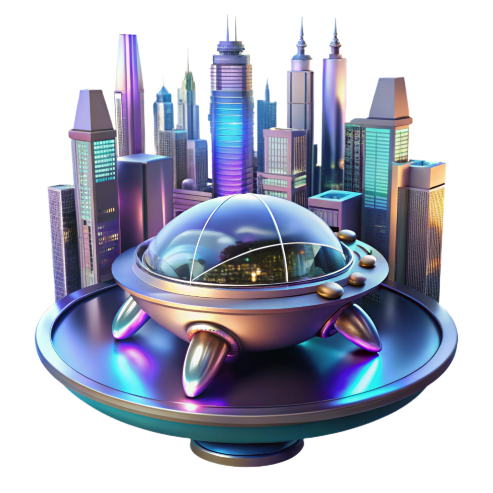 notable rustic A spaceship landing on a futuristic cityscape, sleek metallic design, bright lights, dynamic angle, science fiction, cinematic, authentic png