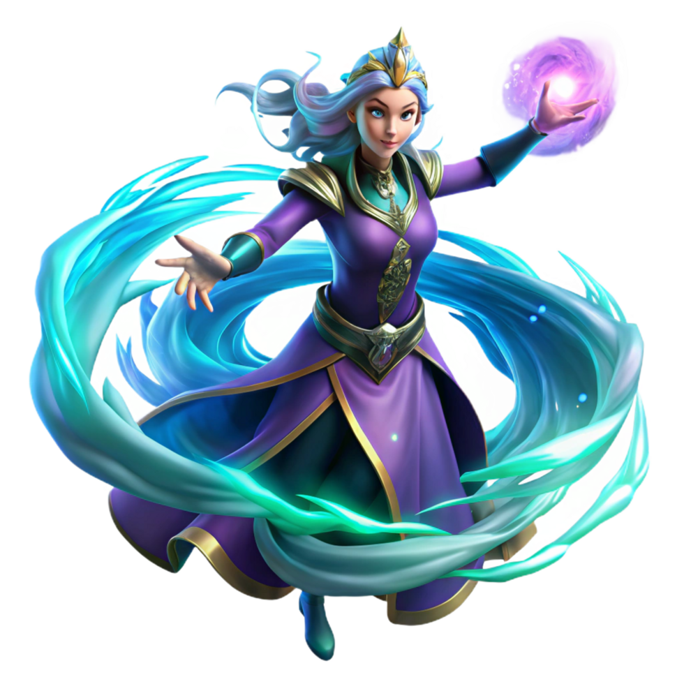 wonderful art deco A powerful sorceress summoning a swirling vortex of magical energy, vibrant and dynamic lighting, dramatic and painterly style handcrafted png