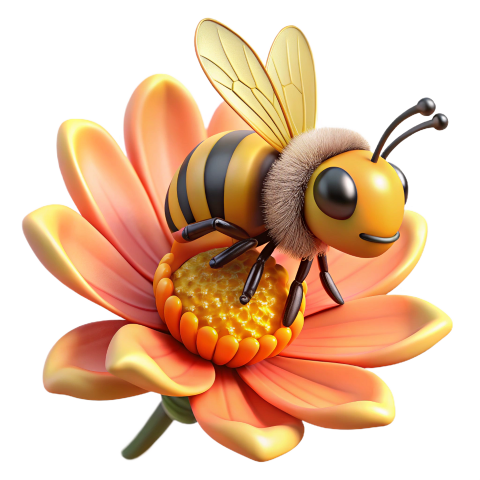 magnificent dramatic bohemian A close up of a bee collecting pollen from a flower, vibrant colors, macro photography, detailed textures, premium png
