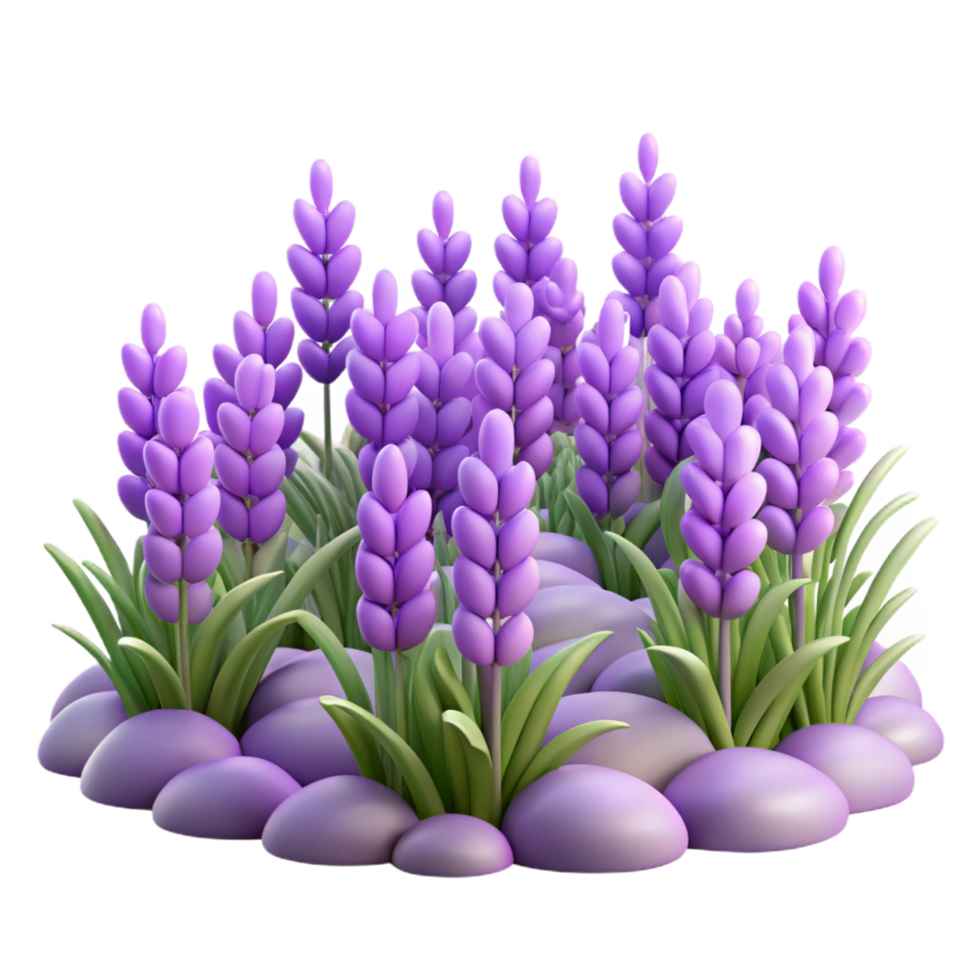 impressive energetic surreal A field of lavender flowers, soft purple hues, gentle breeze, idyllic and peaceful, artisan png