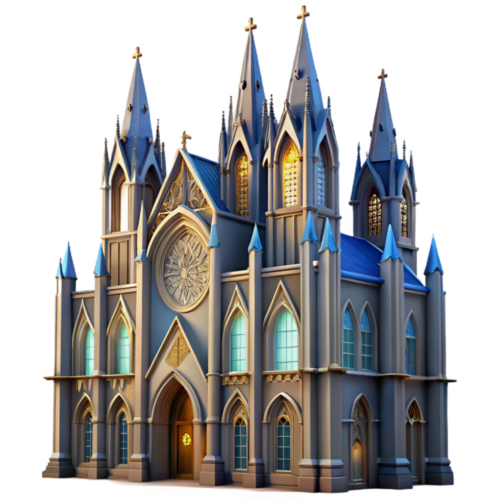 harmonious dramatic A towering Gothic cathedral with stained glass windows, dramatic lighting, intricate architectural details, soaring arches, sense of awe and reverence 8K png