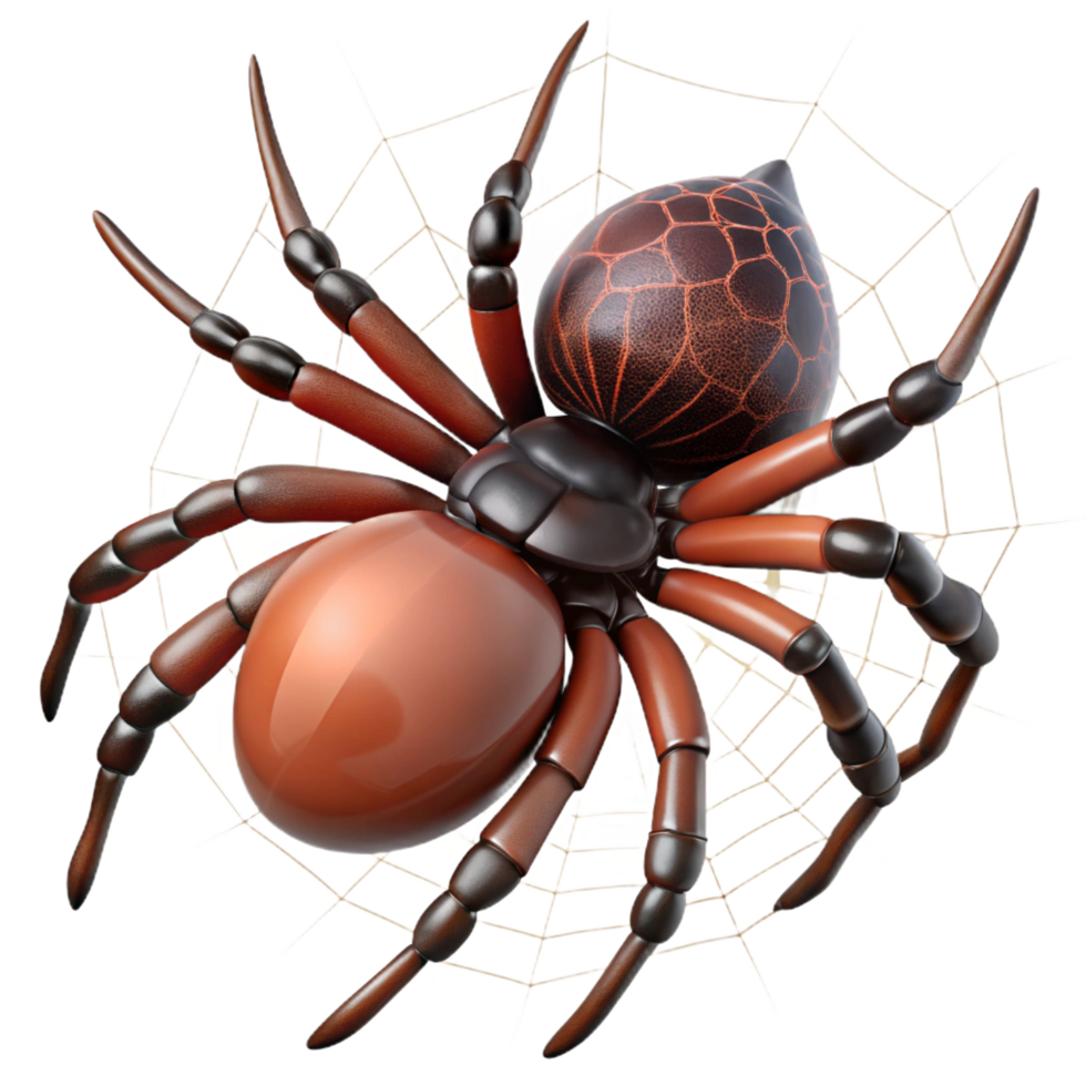 passionate hypnotic A spider spinning a web, detailed close up, macro photography style high resolution png