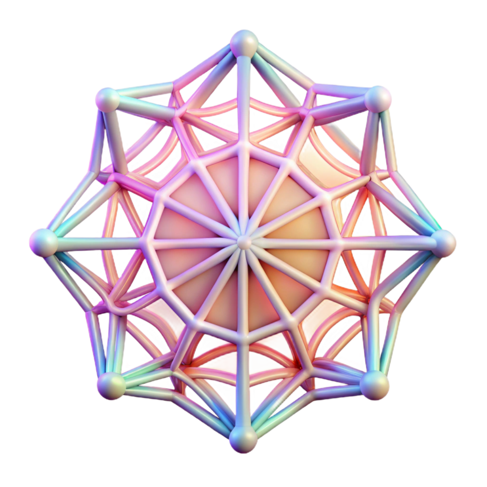 acclaimed elegant A delicate web of interconnected lines forming a geometric pattern, illuminated by a soft, pastel glow, Art Nouveau style impeccable png