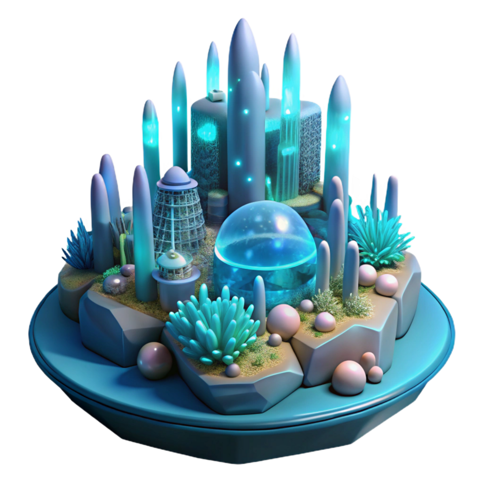 spectacular exceptional A futuristic city built underwater, bioluminescent coral and glowing structures, fantasy art style png