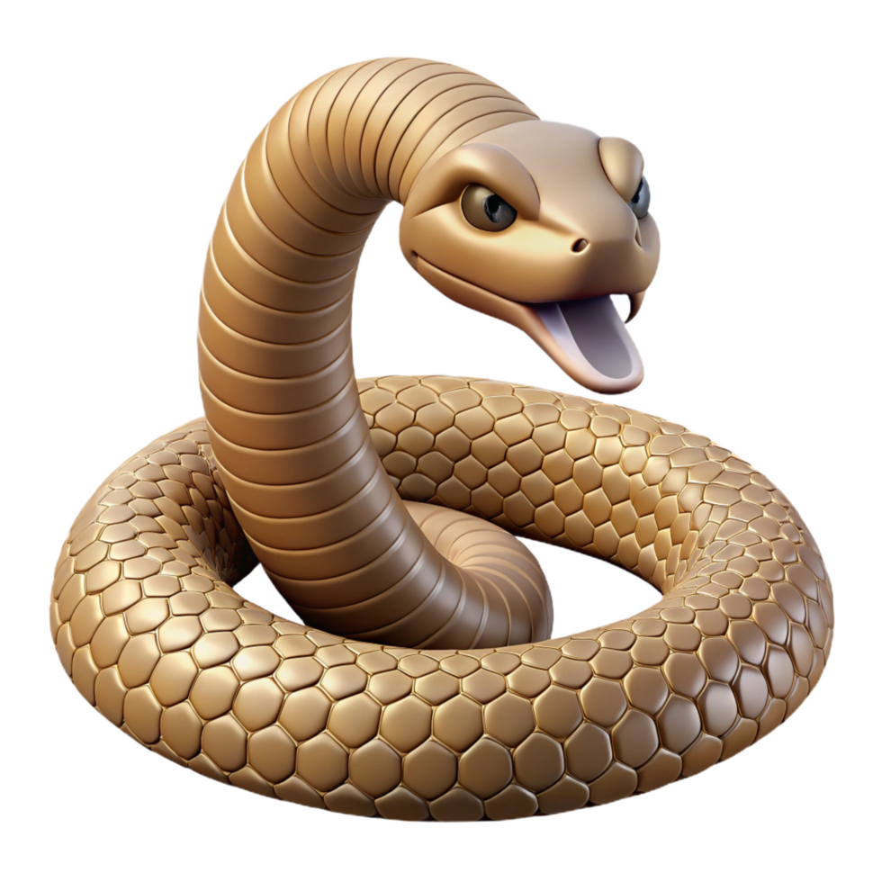 exquisite playful mid century A coiled rattlesnake ready to strike, desert landscape, tense atmosphere ultra HD png