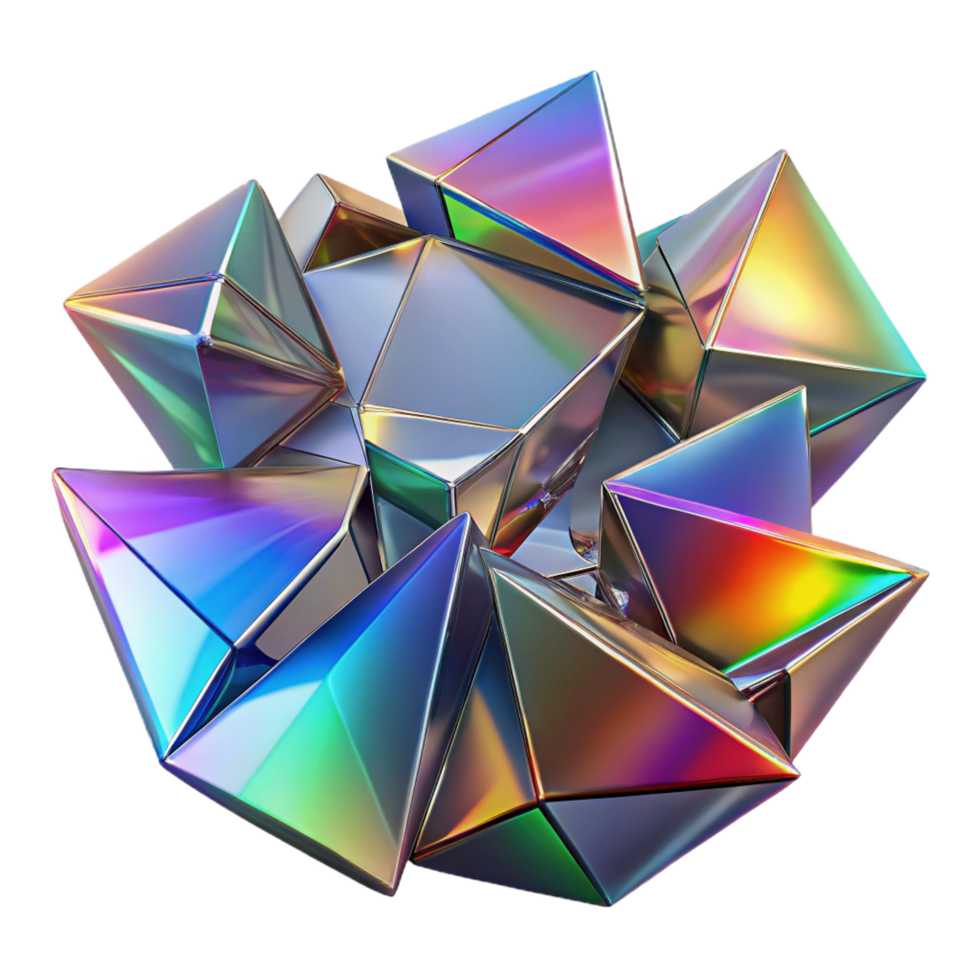 playful splendid Shattered fragments of glass, reflecting a spectrum of rainbow hues, with sharp, contrasting lighting, in a cubist style impeccable png