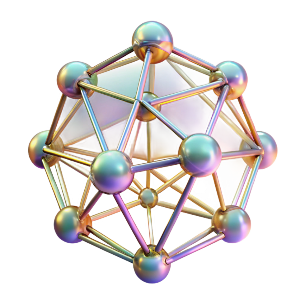 impressive contemporary A delicate, web like structure of interconnected lines and nodes, shimmering with a soft, iridescent light. Art Nouveau style museum quality png