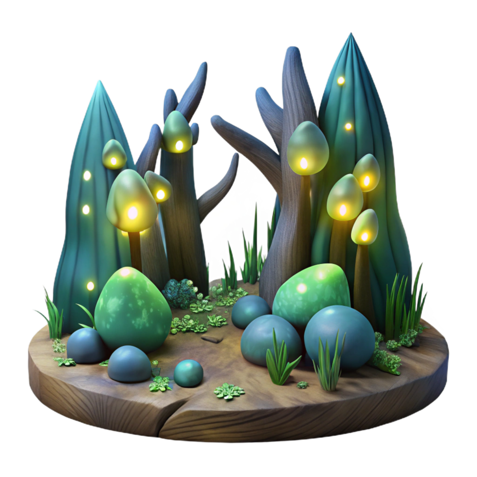 striking playful tropical A group of fireflies illuminating a dark forest, magical and ethereal, bioluminescent light, perfect clarity png