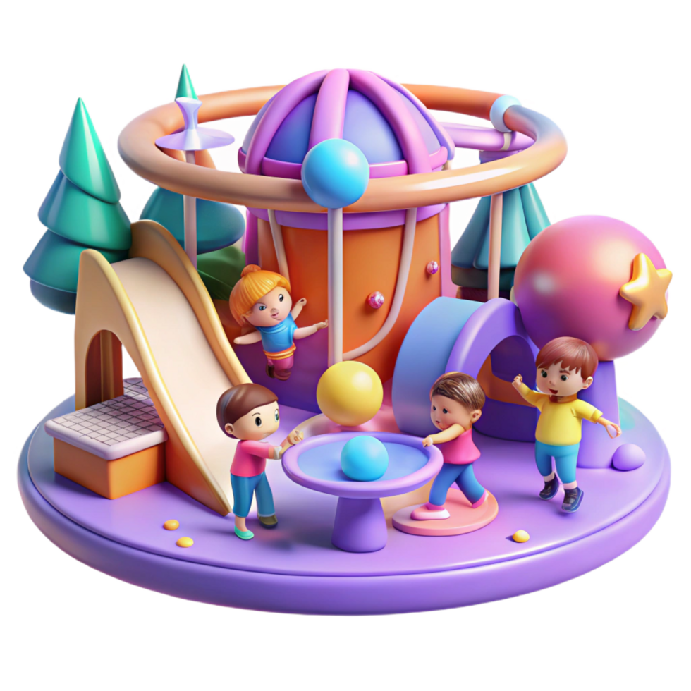 majestic harmonious gothic A group of children playing in a futuristic playground, bright colors, whimsical style, concept art, authentic png