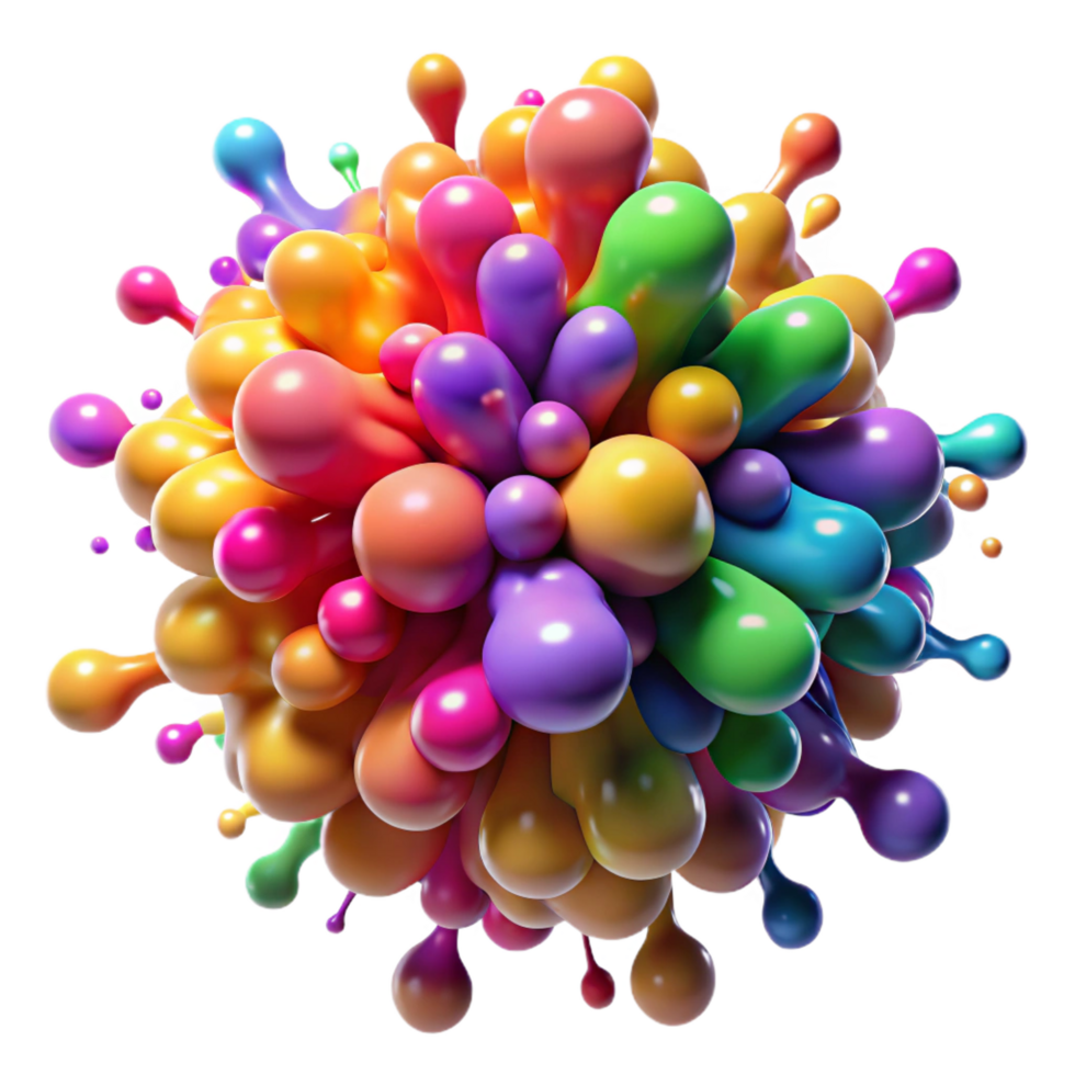 nostalgic picturesque A chaotic explosion of colorful particles, resembling paint splatters, with a bokeh effect and a vibrant color palette top tier png