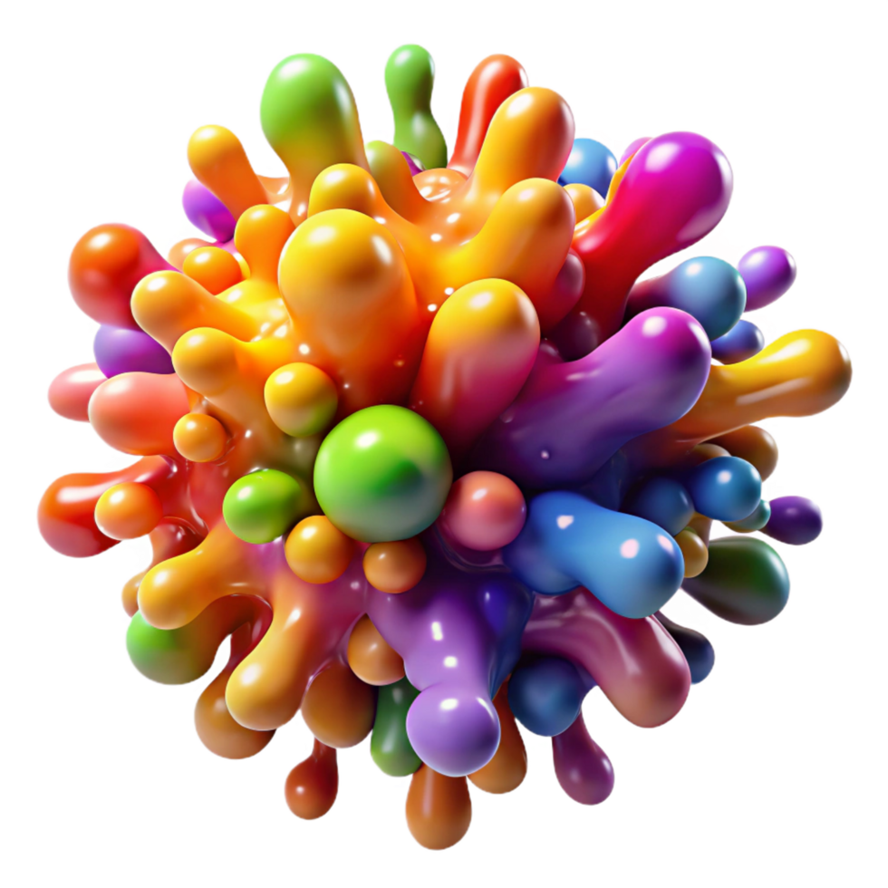 spectacular baroque A chaotic explosion of colorful particles, resembling paint splatters, with a bokeh effect and a vibrant color palette luxury png