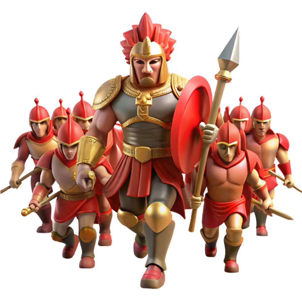 dazzling futuristic A passionate Ares leading his warriors into battle, clad in blood red armor, intense and violent, gallery standard png