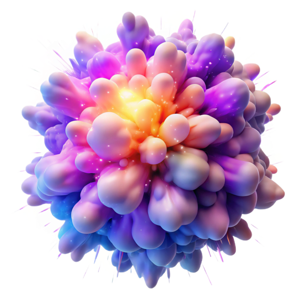 whimsical sumptuous A chaotic explosion of colorful particles, forming an abstract nebula, brightly lit top tier png