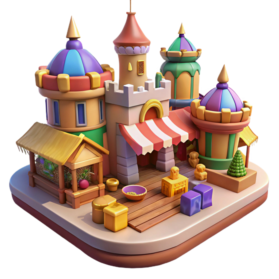 timeless elegant A bustling marketplace in a fantasy city, colorful stalls, warm sunlight, vibrant atmosphere, medieval style, premium png